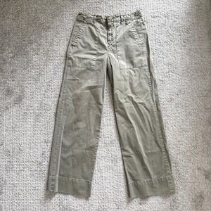 Velvet by Jenny Graham Olive Green Wide Leg Utility Pants Cotton Size 4 Gorpcore